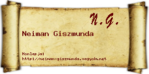 Neiman Giszmunda névjegykártya